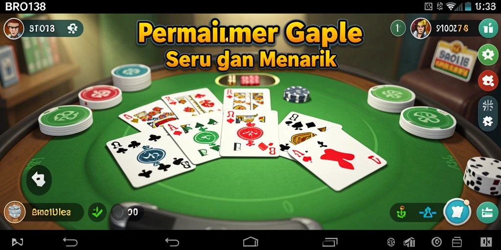 Tampilan seru gameplay Gaple di BRO138.