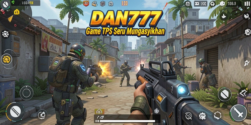 Screenshot gameplay DAN777 menampilkan aksi menembak yang intens.