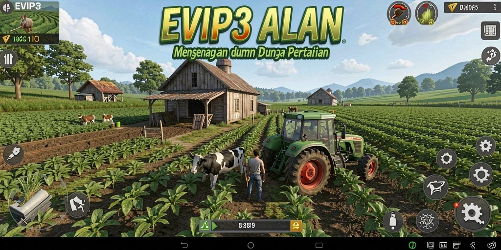 Tampilan gameplay seru dalam game Farming EVIP3 yang menarik.