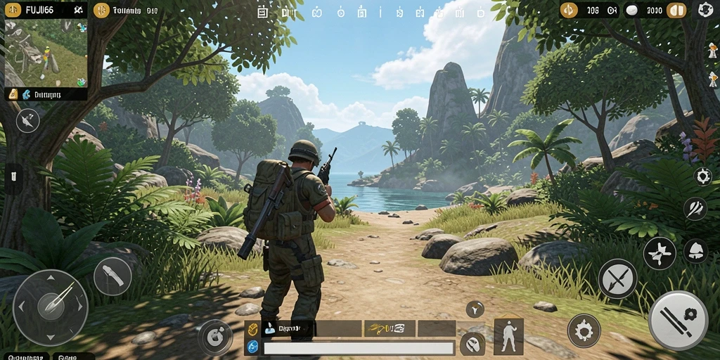 Tampilan gameplay FUJI66 yang menampilkan dunia luas dan pemandangan indah.