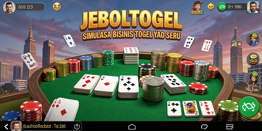 Screenshot gameplay JEBOLTOGEL menampilkan manajemen usaha togel yang menarik.