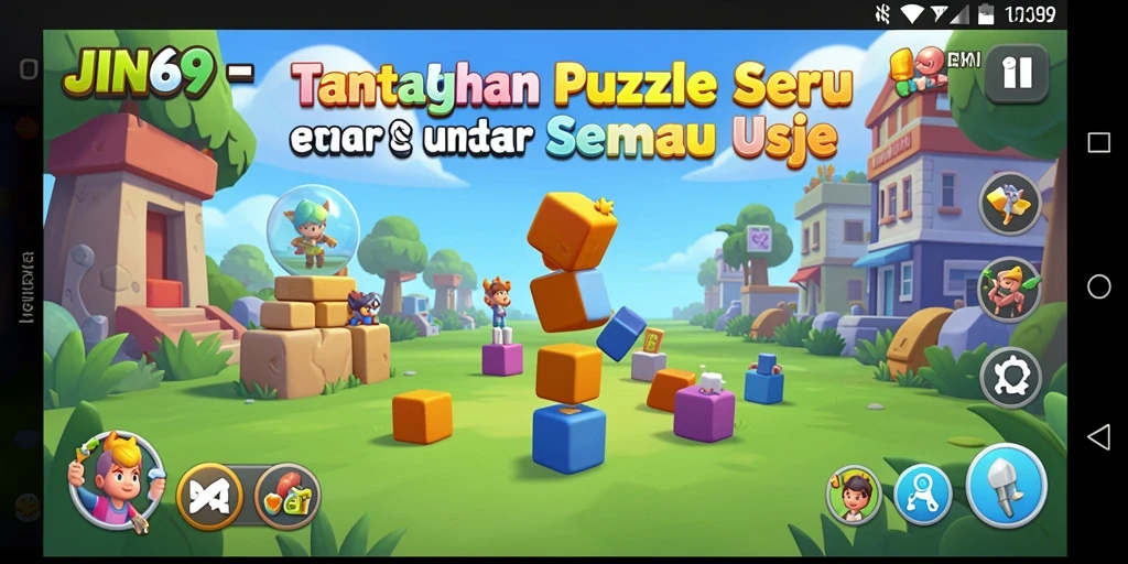 Tampilan menarik dari gameplay JIN69 dengan tantangan Puzzle.
