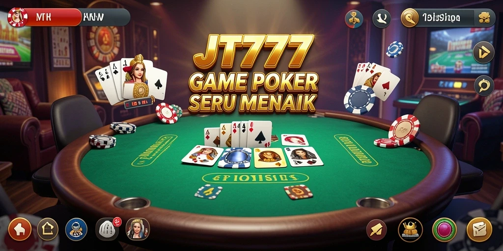 Screenshot utama JT777 menampilkan gameplay Poker yang seru dan interaktif.