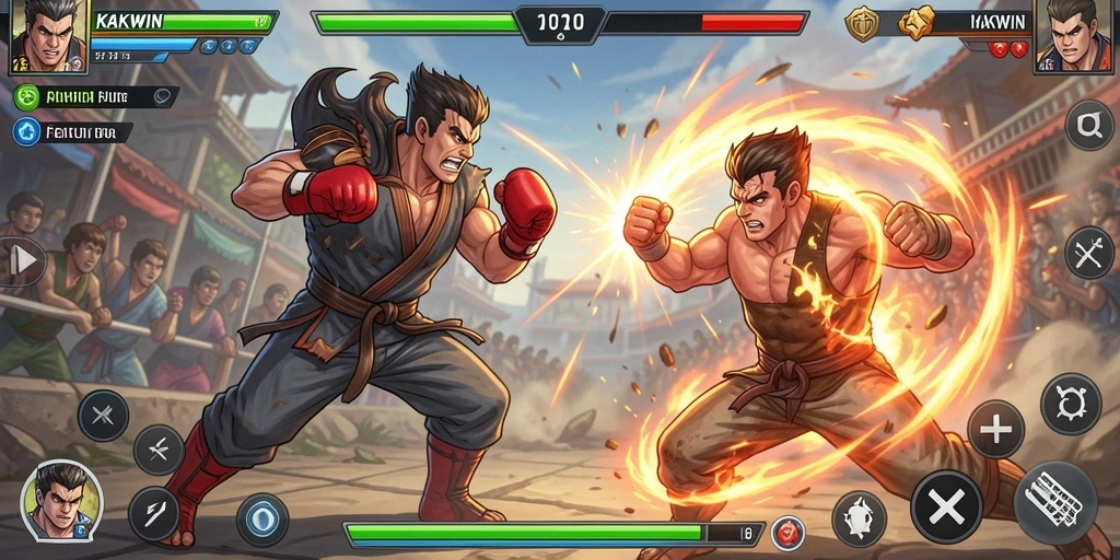 Tampilan gameplay KAKWIN dengan aksi pertarungan yang seru dan mendebarkan.