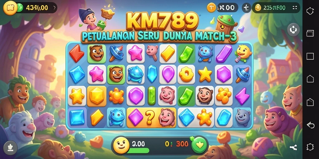 Tampilan gameplay seru KM789 dengan momen mencocokkan di papan permainan.