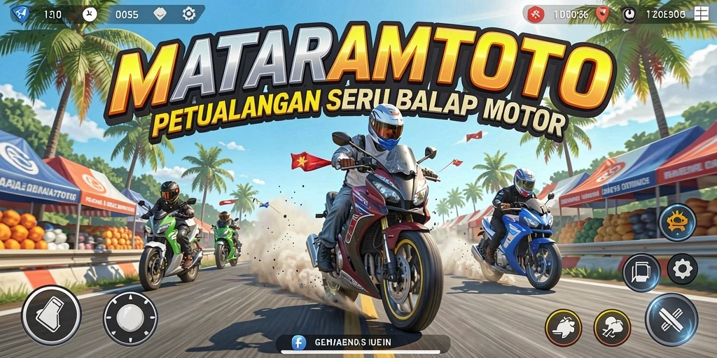 Tampilan menarik dari gameplay balap motor di MATARAMTOTO.