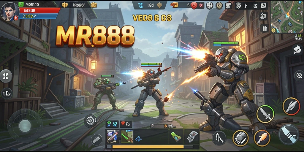 Tampilan gameplay MR888 yang menampilkan pertempuran taktis mendebarkan.