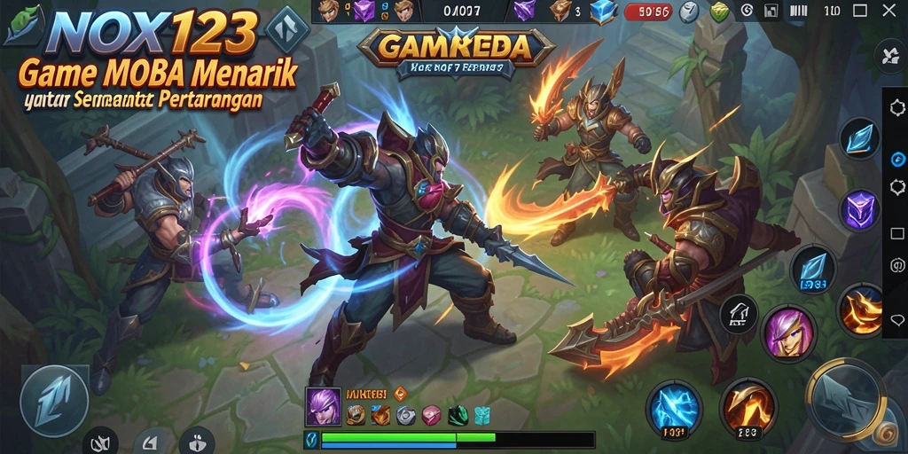 Gameplay epik NOX123 yang penuh aksi dan strategi.