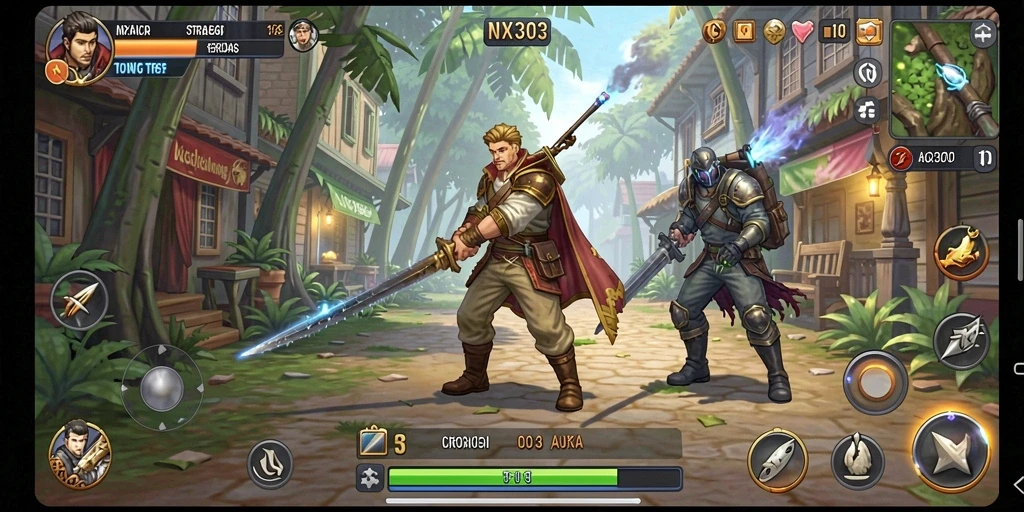 Tampilan gameplay NX303 yang dinamis dan strategis.