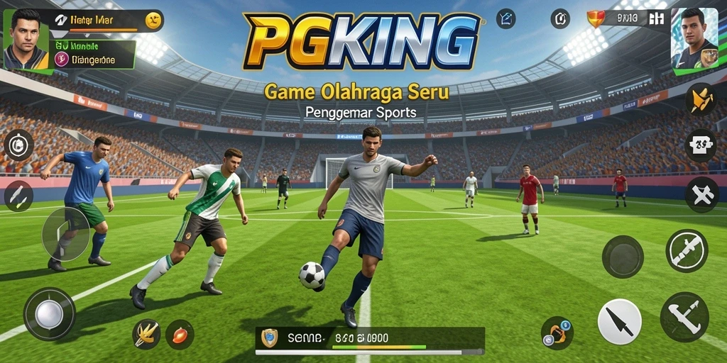 Tampilan screenshot PGKING menunjukkan momen seru di tengah pertandingan olahraga.