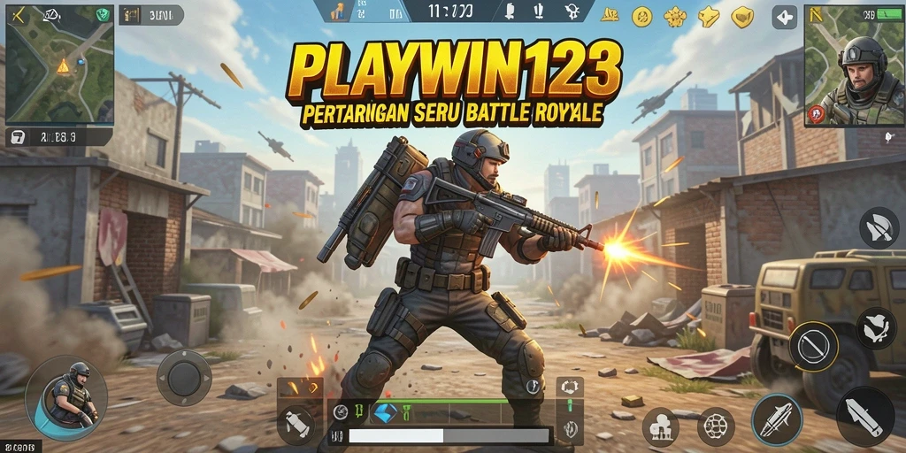 Tampilan gameplay seru dalam pertarungan Battle Royale.