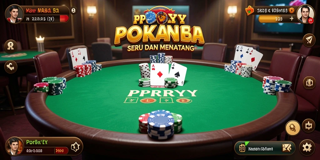 Tampilan utama PPRRYY dengan gameplay poker yang mendebarkan.
