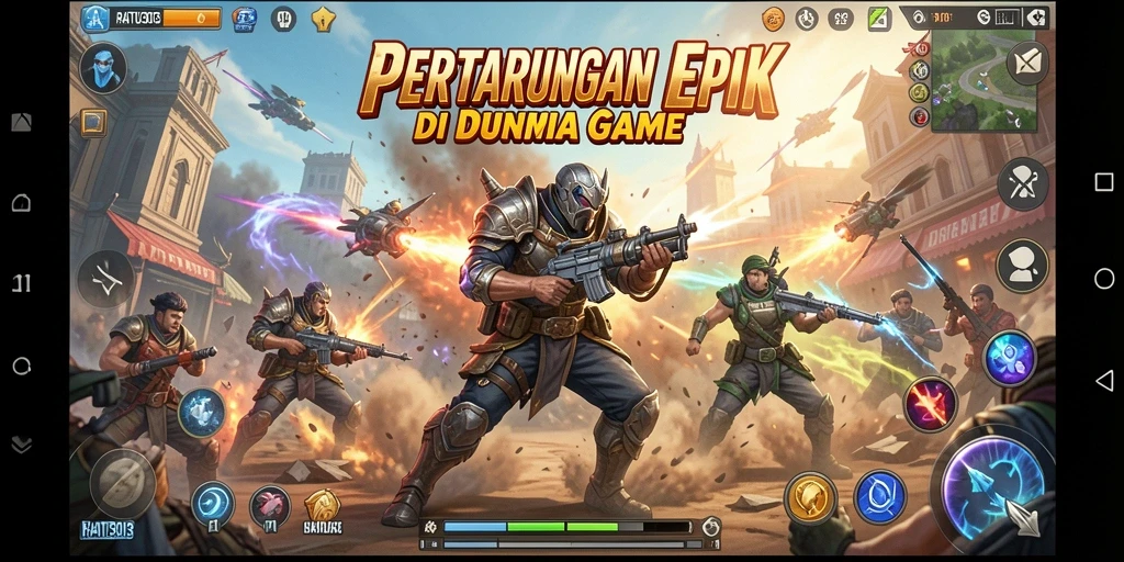Tampilan gameplay menakjubkan dengan pertarungan yang intens.