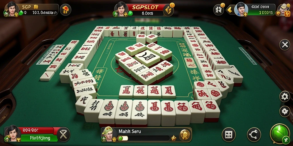 Tampilan gameplay seru dari SGPSLOT saat menyusun ubin Mahjong.