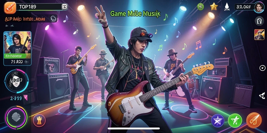 Tampilan gameplay TOPI189 yang seru dengan berbagai genre musik.