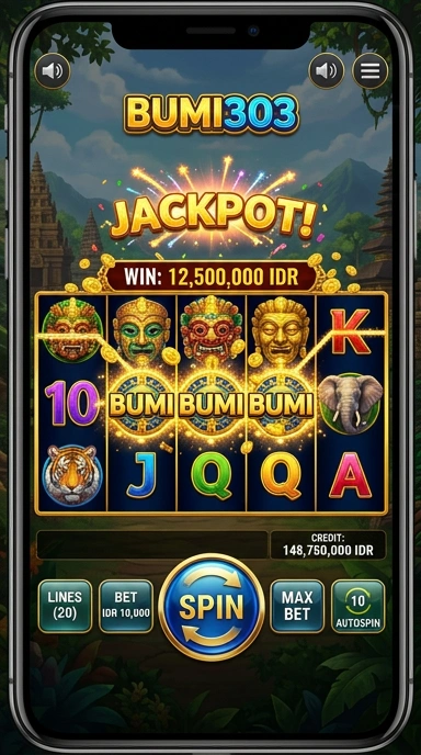 Screenshot fitur pencarian cepat di aplikasi bumi303.